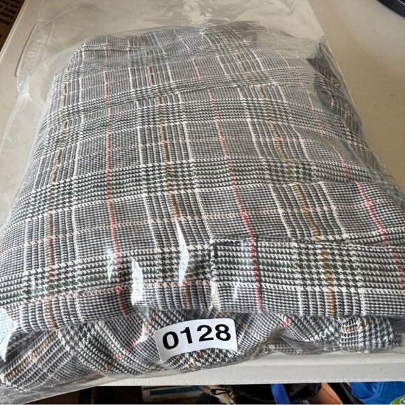 Maeve by Anthropologie Gray Multicolor Double Breasted Plaid Blazer  Size 10 - Picture 10 of 15